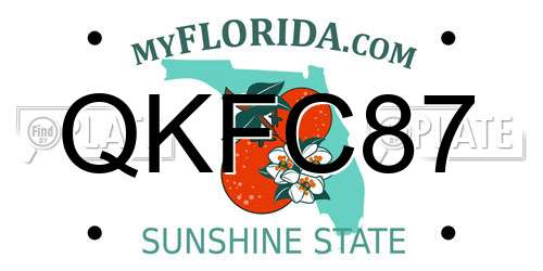 QKFC87 Florida License Plate