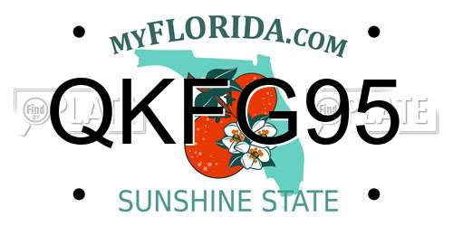 QKFG95 Florida License Plate