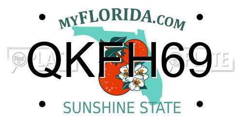 QKFH69 Florida License Plate