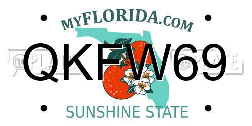 QKFW69 Florida License Plate
