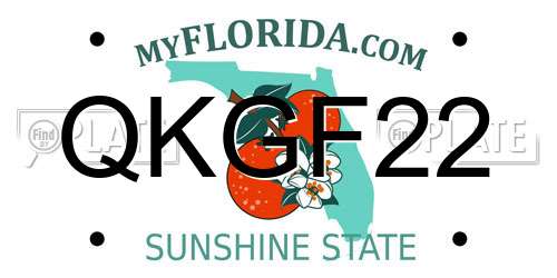 QKGF22 Florida License Plate