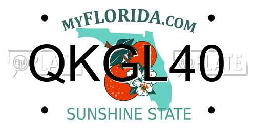 QKGL40 Florida License Plate