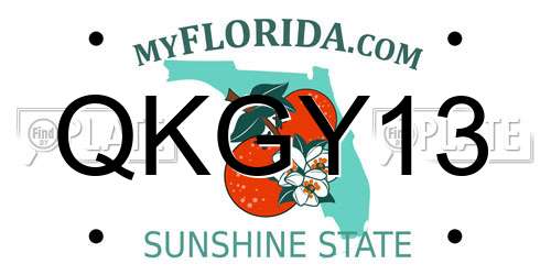 QKGY13 Florida License Plate