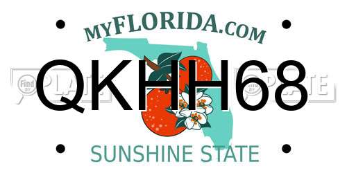 QKHH68 Florida License Plate