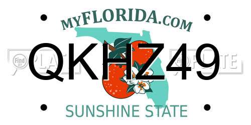 QKHZ49 Florida License Plate