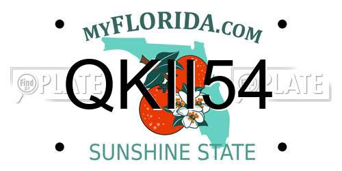 QKII54 Florida License Plate
