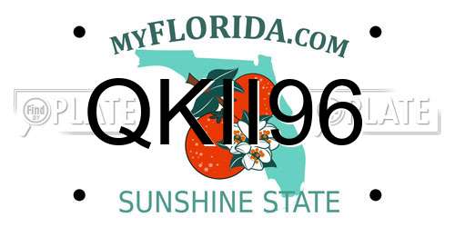 QKII96 Florida License Plate