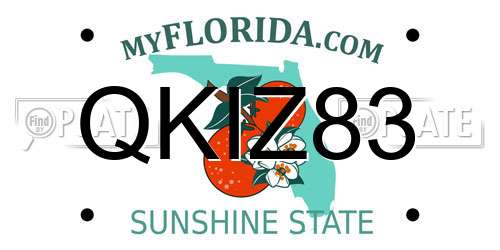QKIZ83 Florida License Plate