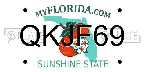 QKJF69 Florida License Plate
