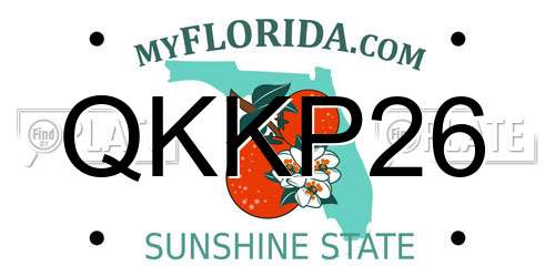 QKKP26 Florida License Plate