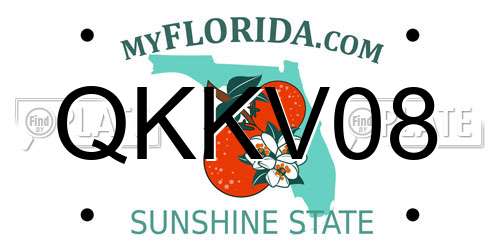 QKKV08 Florida License Plate
