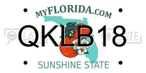 QKLB18 Florida License Plate