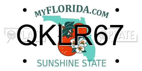 QKLR67 Florida License Plate