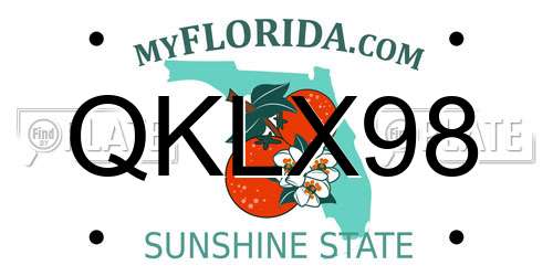 QKLX98 Florida License Plate