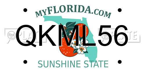 QKML56 Florida License Plate