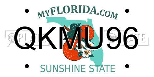 QKMU96 Florida License Plate