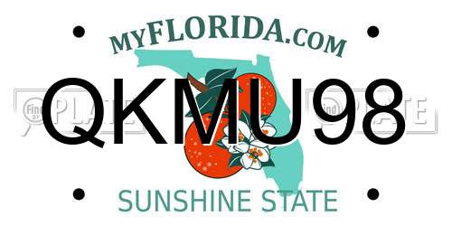 QKMU98 Florida License Plate