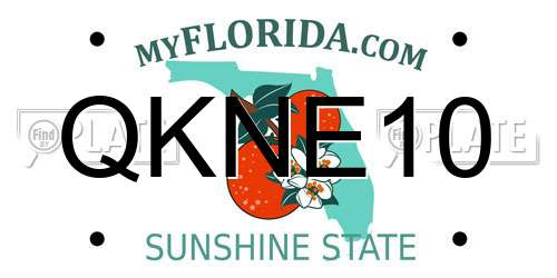 QKNE10 Florida License Plate