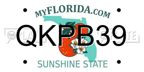 QKPB39 Florida License Plate