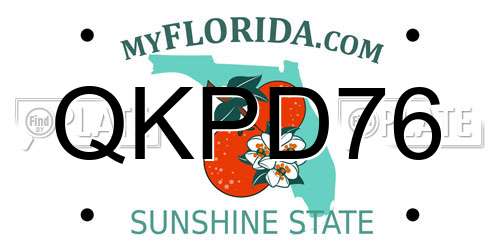 QKPD76 Florida License Plate