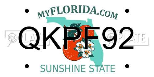 QKPF92 Florida License Plate