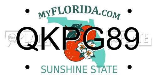 QKPG89 Florida License Plate