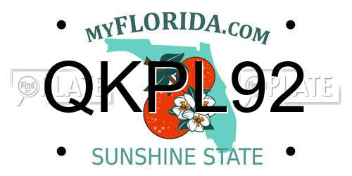 QKPL92 Florida License Plate