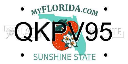 QKPV95 Florida License Plate