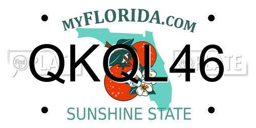 QKQL46 Florida License Plate