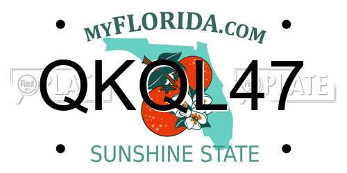 QKQL47 Florida License Plate