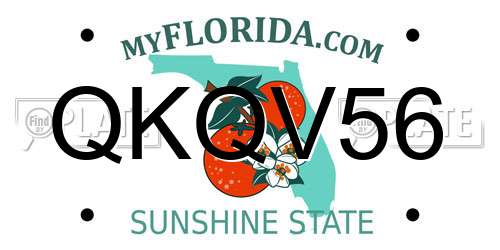 QKQV56 Florida License Plate