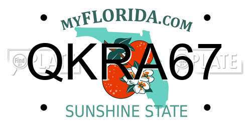QKRA67 Florida License Plate