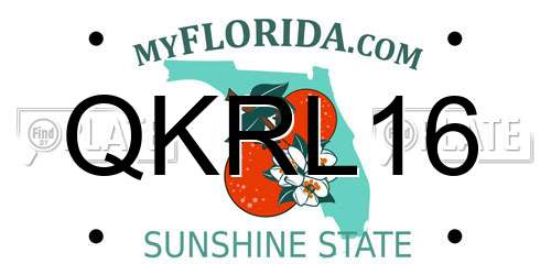 QKRL16 Florida License Plate