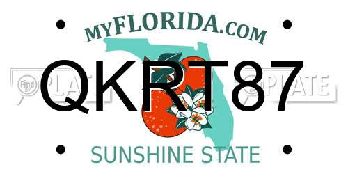 QKRT87 Florida License Plate