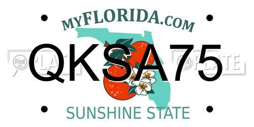 QKSA75 Florida License Plate