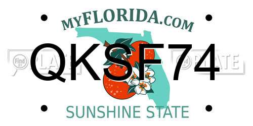 QKSF74 Florida License Plate