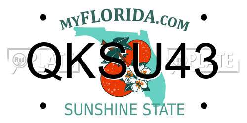 QKSU43 Florida License Plate