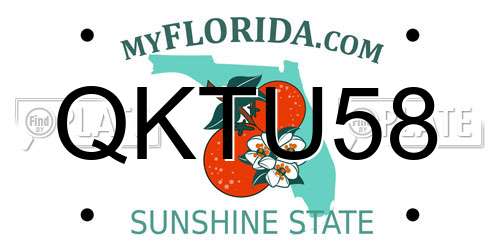 QKTU58 Florida License Plate