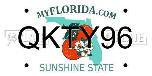 QKTY96 Florida License Plate