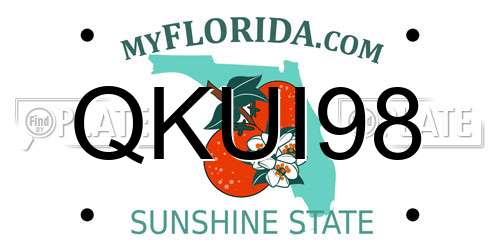 QKUI98 Florida License Plate