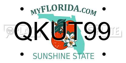 QKUT99 Florida License Plate
