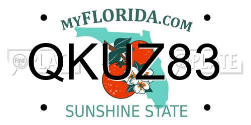 QKUZ83 Florida License Plate