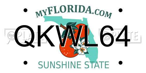 QKWL64 Florida License Plate