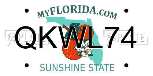 QKWL74 Florida License Plate