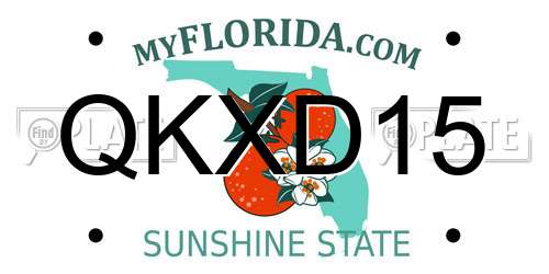 QKXD15 Florida License Plate
