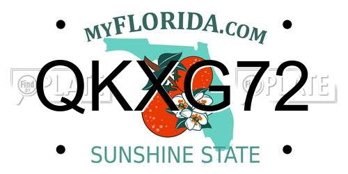 QKXG72 Florida License Plate