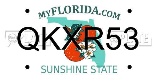 QKXR53 Florida License Plate