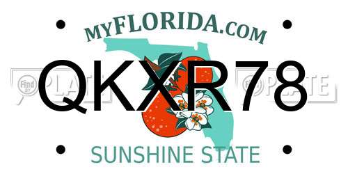 QKXR78 Florida License Plate