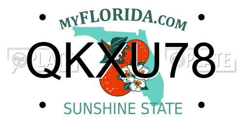 QKXU78 Florida License Plate