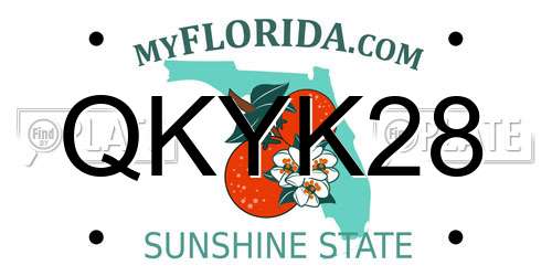 QKYK28 Florida License Plate